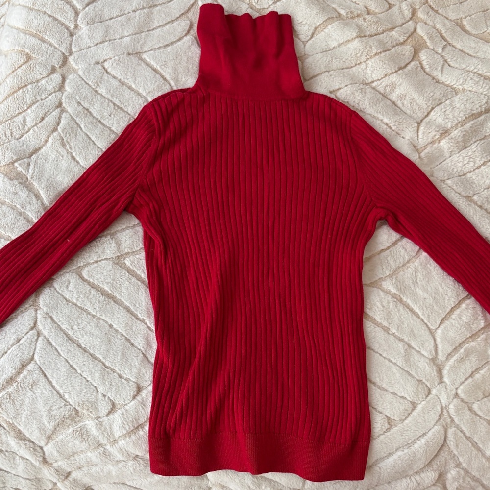 Talbots Vibrant Red Cowl Neck Sweater